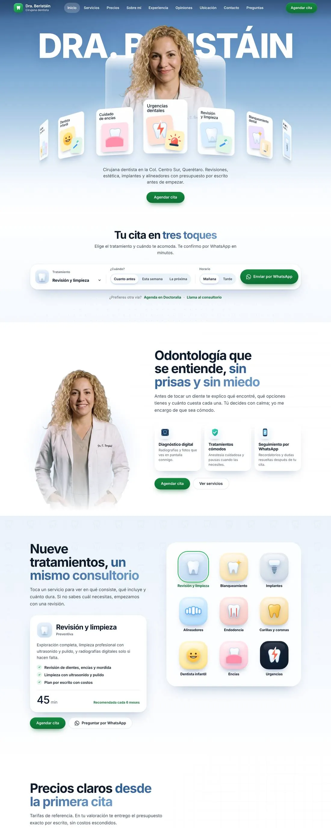 Sitio de la Dra. Catalina Beristáin en computadora